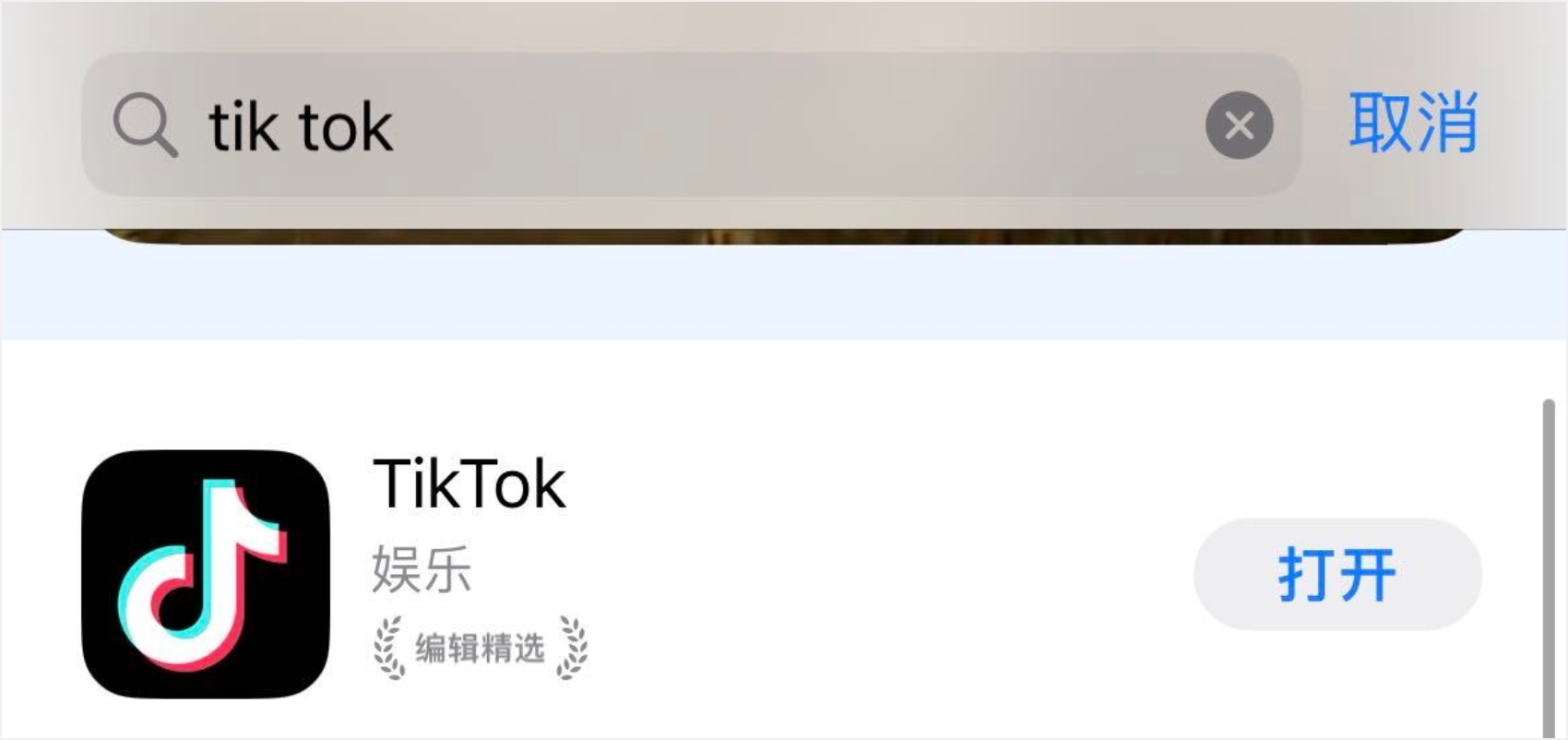 Search for TikTok in the application store